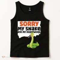 Snake Serpent Sorry My Snake Ate My Homework Tank Top thumb 2