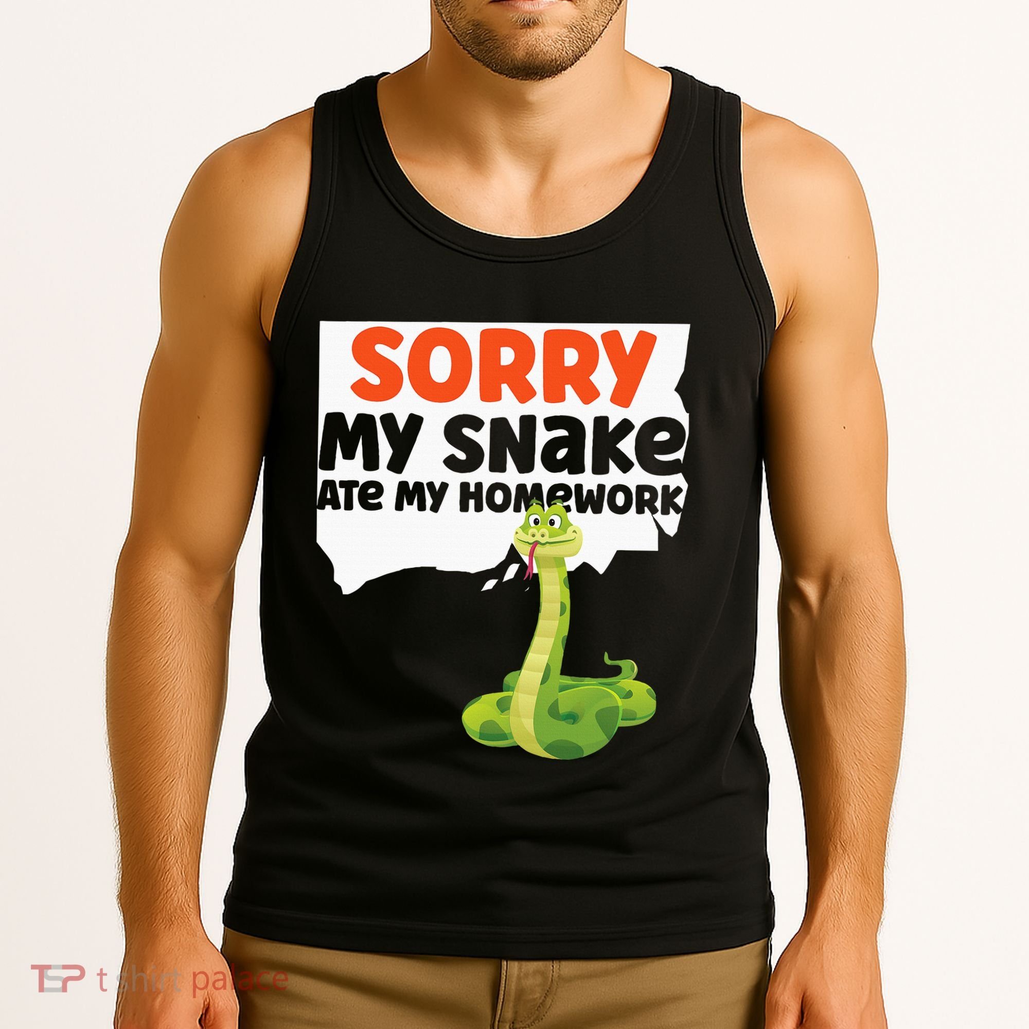 Snake Serpent Sorry My Snake Ate My Homework Tank Top