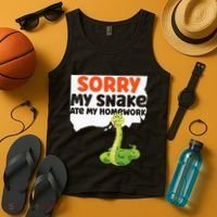 Snake Serpent Sorry My Snake Ate My Homework Tank Top thumb 4