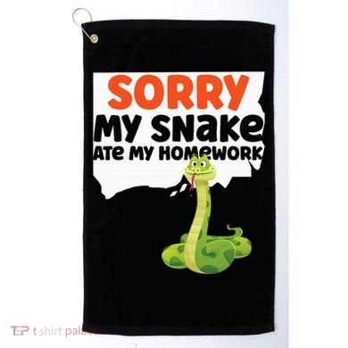 Snake Serpent Sorry My Snake Ate My Homework Golf Towel