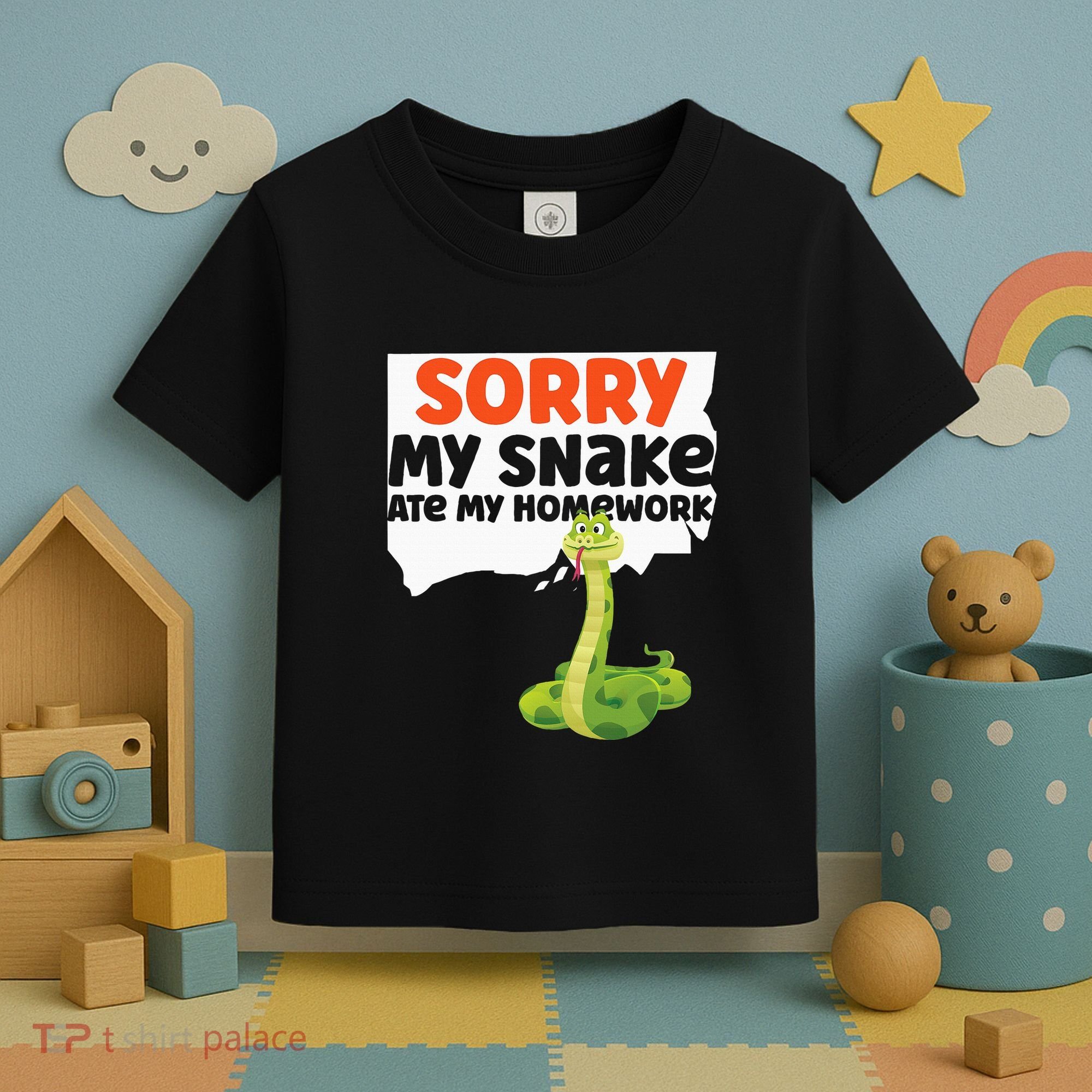 Snake Serpent Sorry My Snake Ate My Homework Toddler T-Shirt
