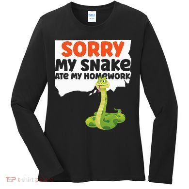 Snake Serpent Sorry My Snake Ate My Homework Women's Long Sleeve Shirt