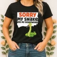 Snake Serpent Sorry My Snake Ate My Homework Women's T-Shirt thumb 2