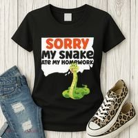 Snake Serpent Sorry My Snake Ate My Homework Women's T-Shirt thumb 3