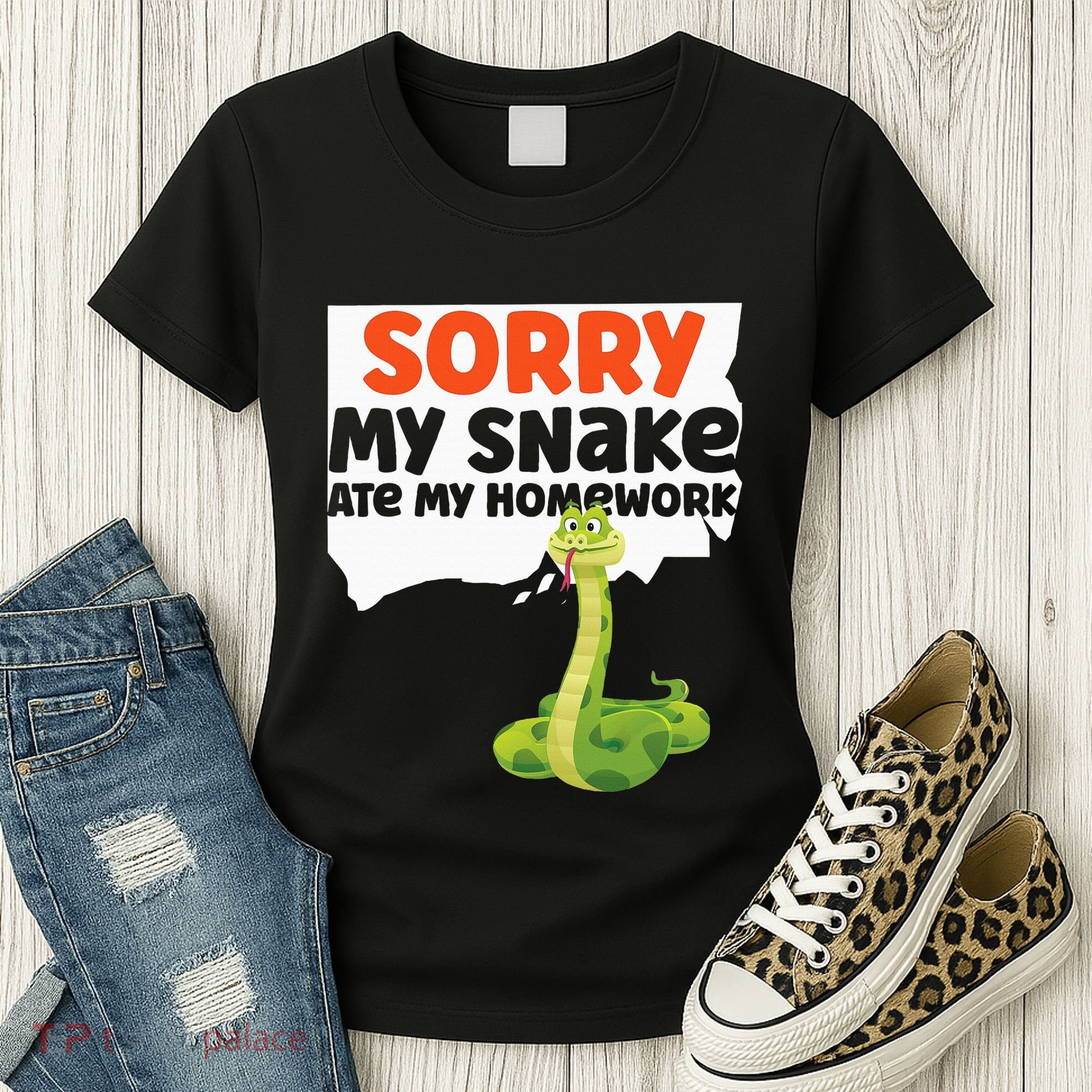 Snake Serpent Sorry My Snake Ate My Homework Women's T-Shirt