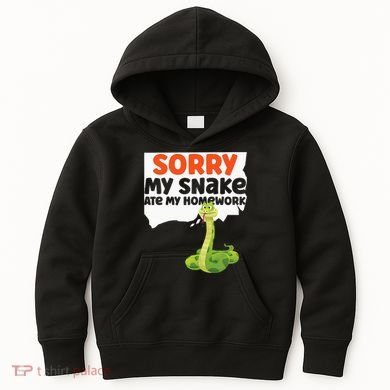 Snake Serpent Sorry My Snake Ate My Homework Kids Hoodie