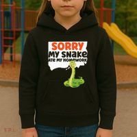 Snake Serpent Sorry My Snake Ate My Homework Kids Hoodie thumb 3