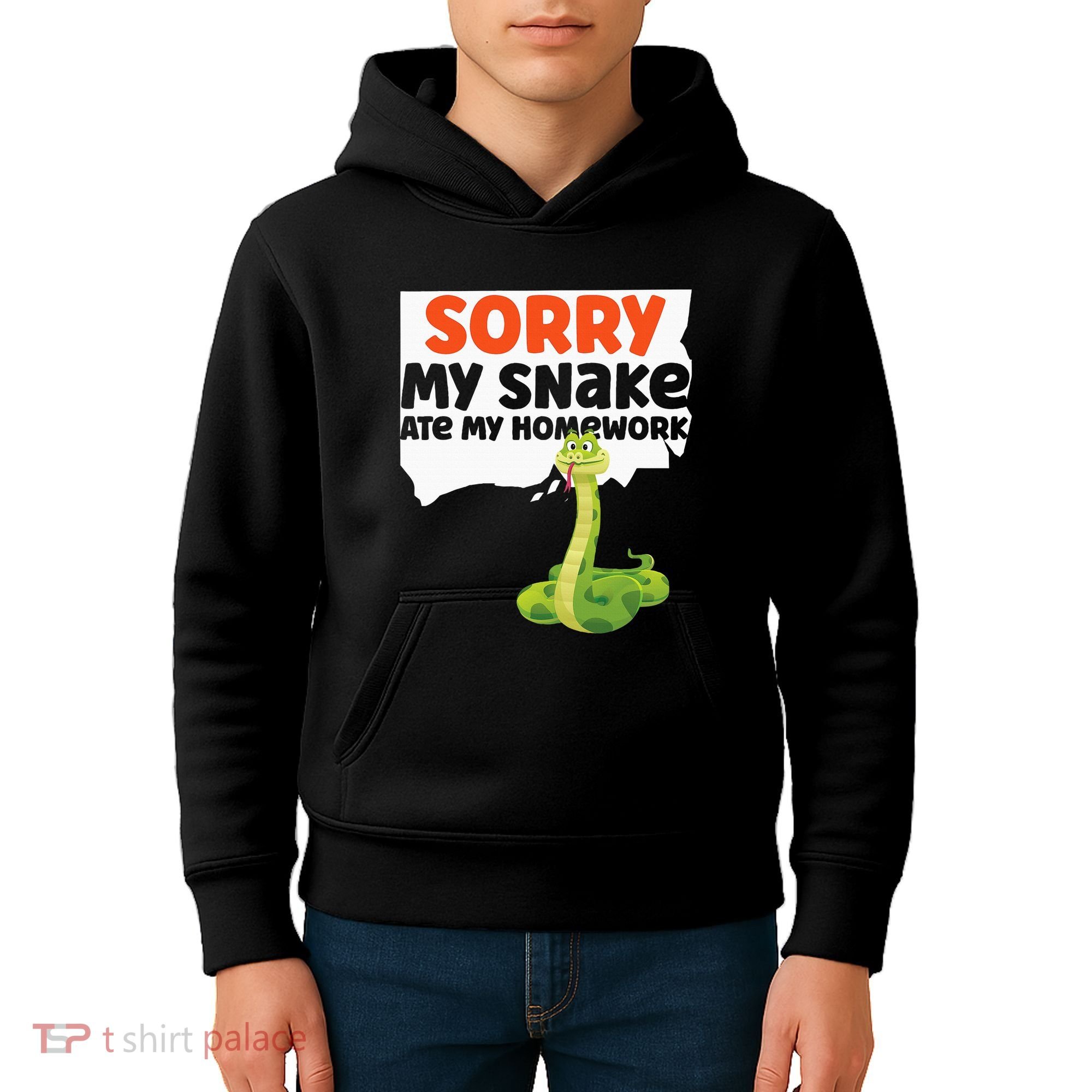 Snake Serpent Sorry My Snake Ate My Homework Kids Hoodie