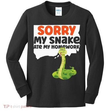 Snake Serpent Sorry My Snake Ate My Homework Kids Long Sleeve Shirt