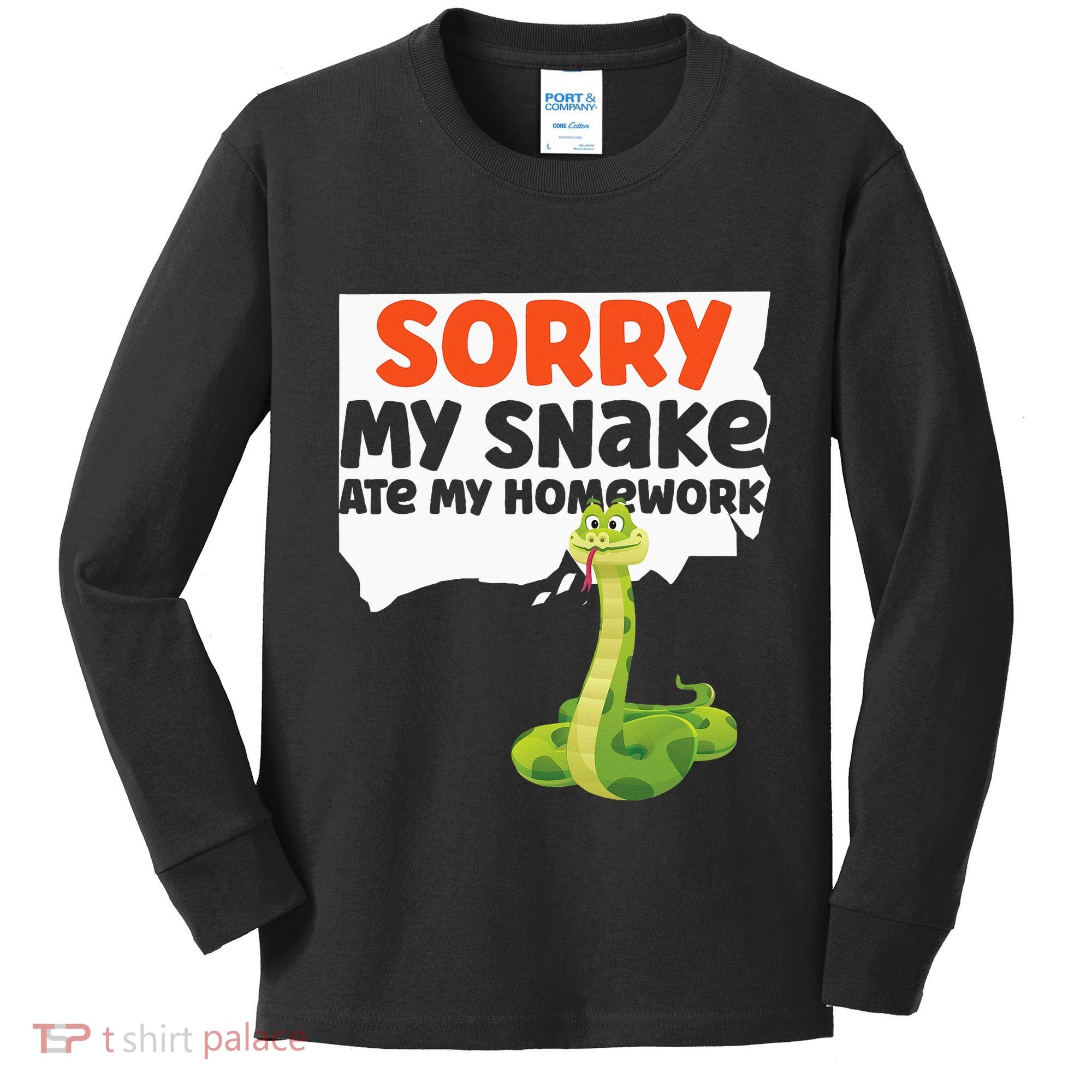 Snake Serpent Sorry My Snake Ate My Homework Kids Long Sleeve Shirt