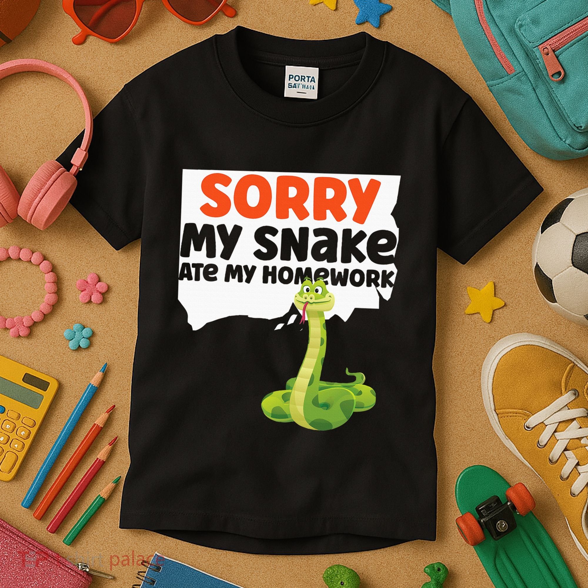 Snake Serpent Sorry My Snake Ate My Homework Kids T-Shirt