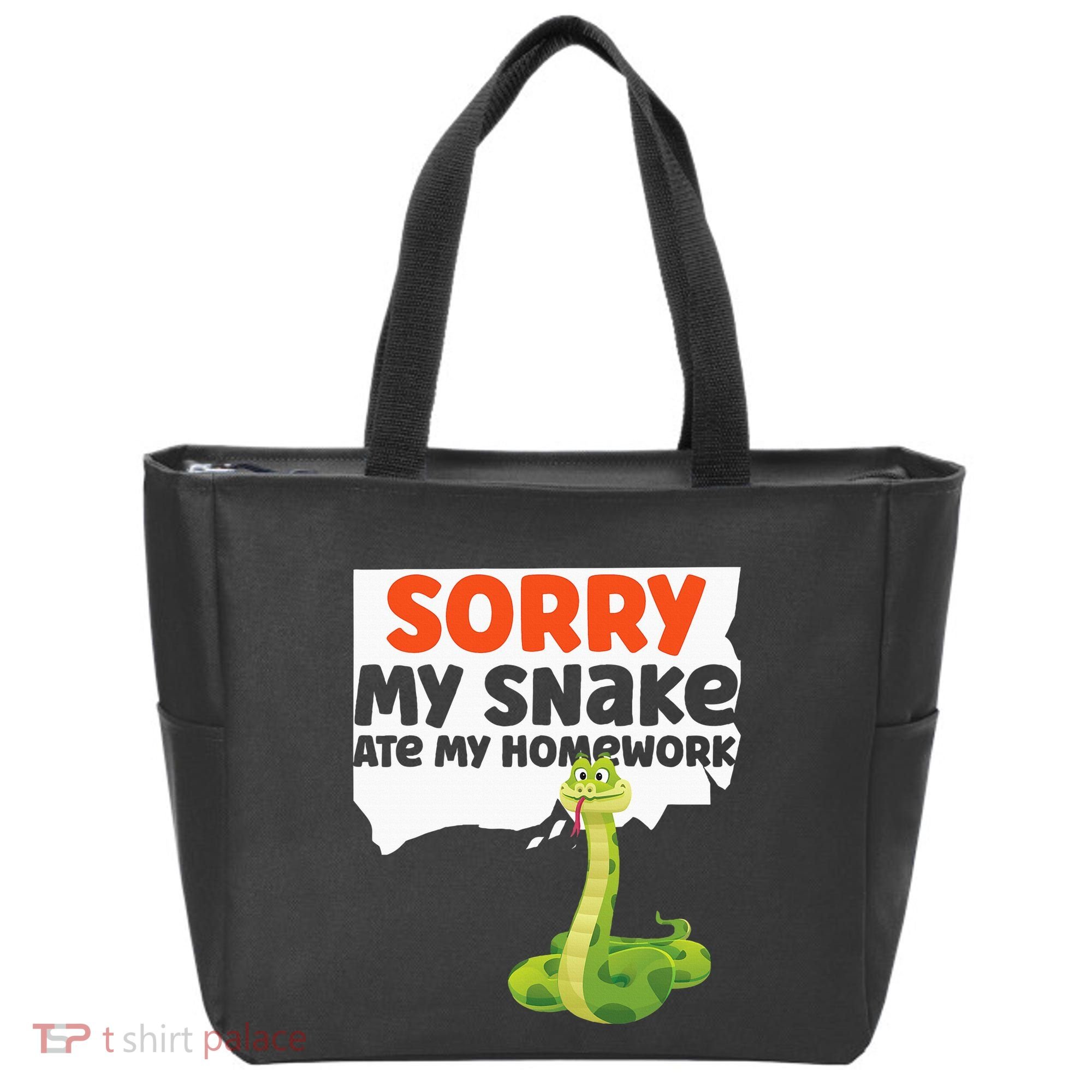 Snake Serpent Sorry My Snake Ate My Homework Tote Bag