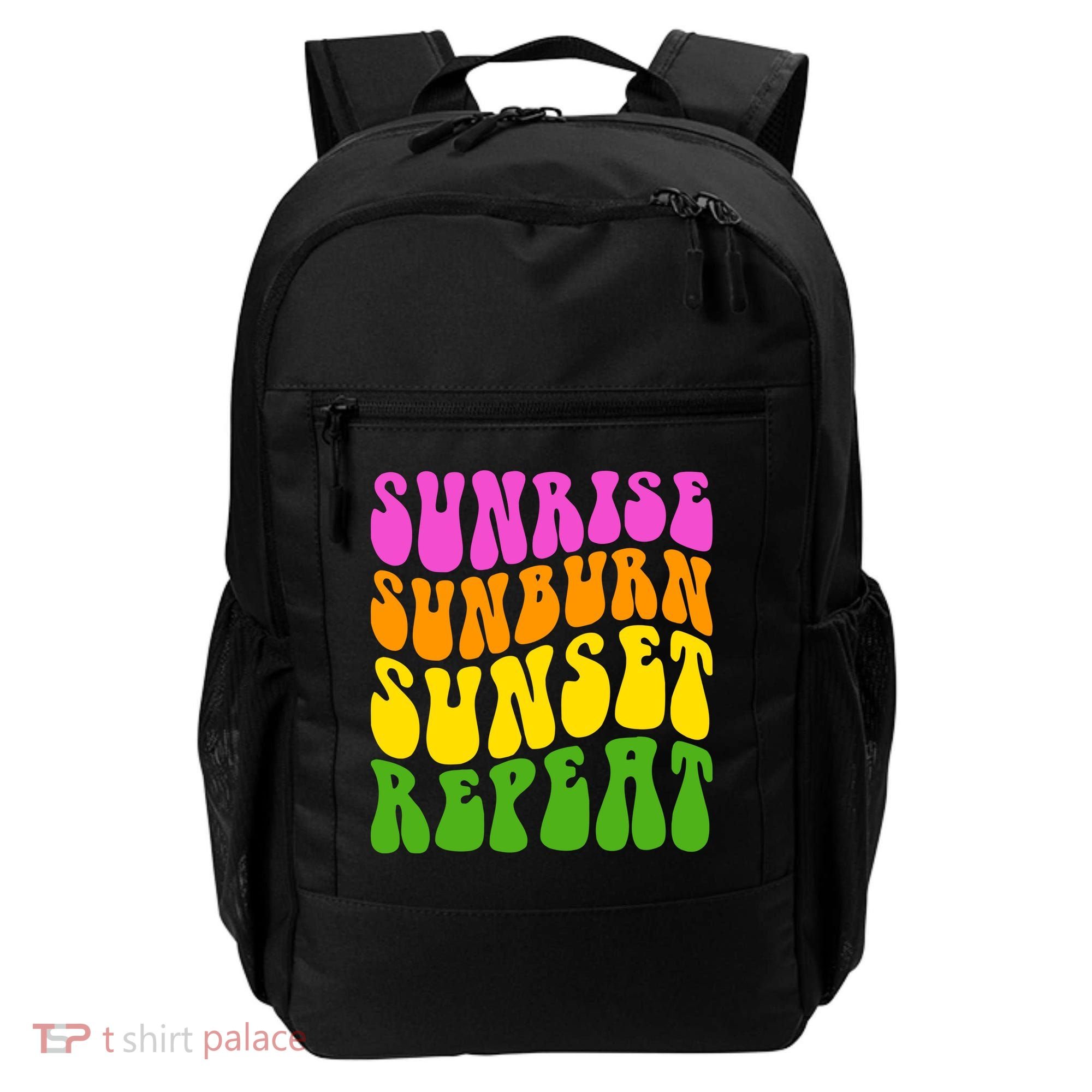 Sunrise Sunburn Sunset Repeat Retro Summer Backpack