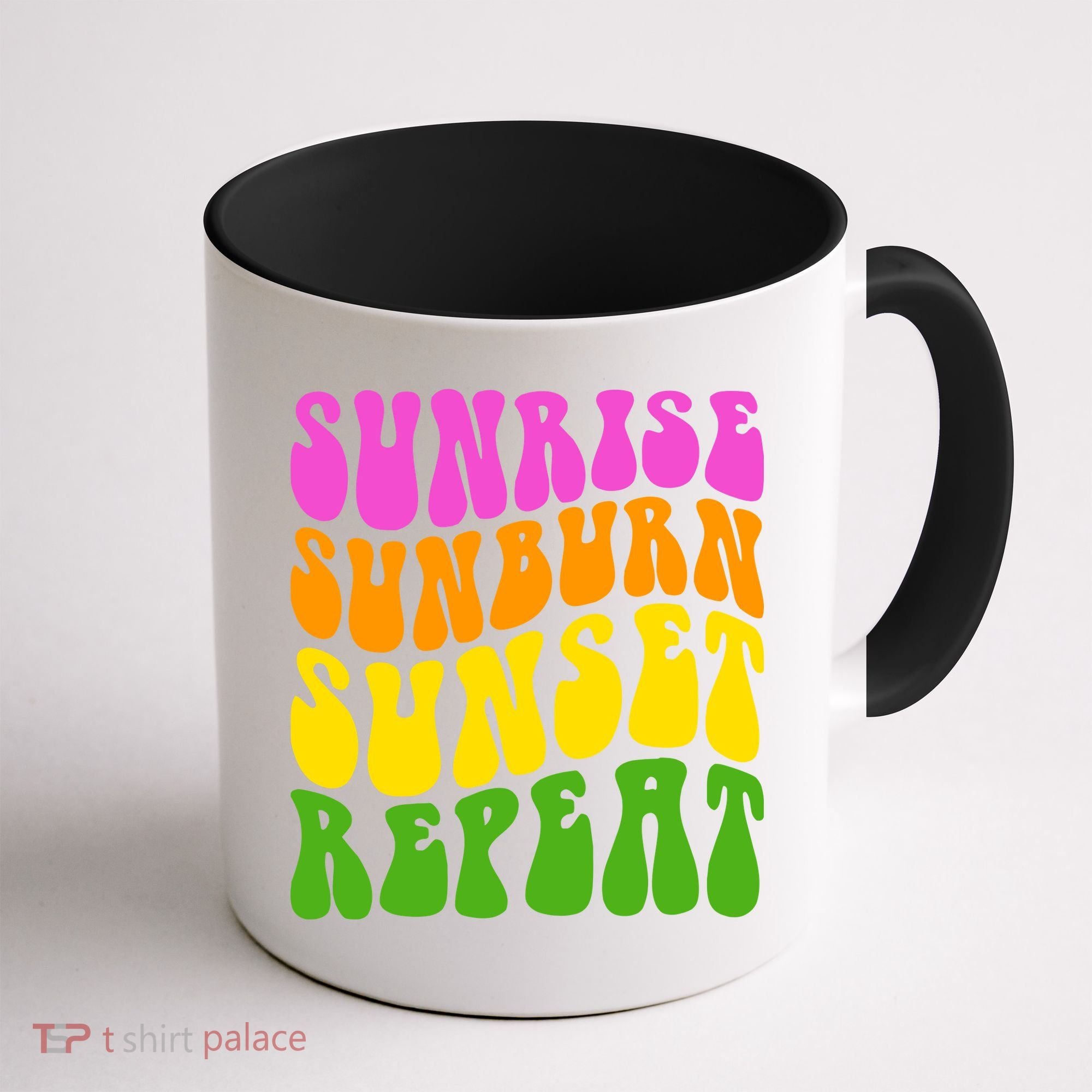 Sunrise Sunburn Sunset Repeat Retro Summer Coffee Mug