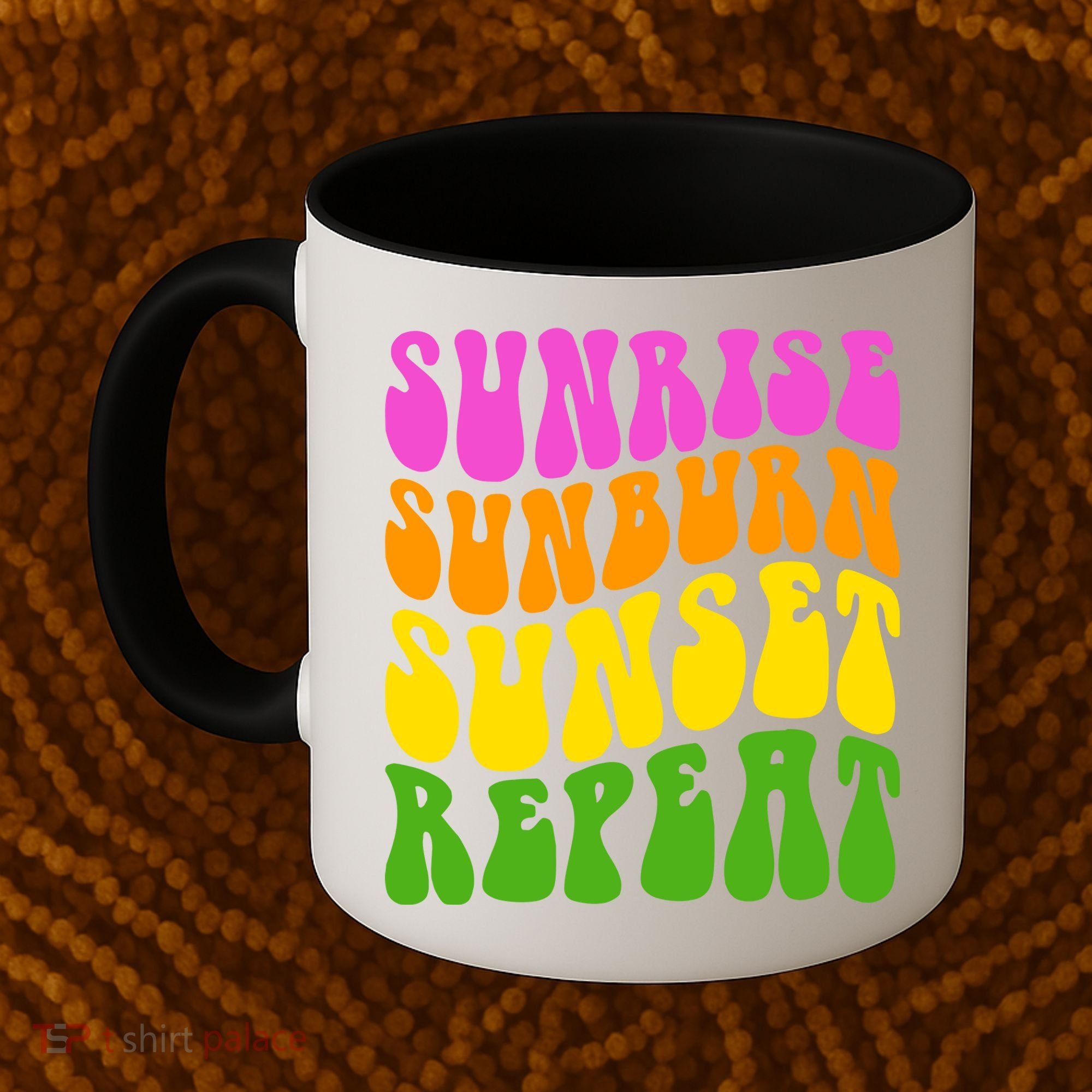Sunrise Sunburn Sunset Repeat Retro Summer Coffee Mug