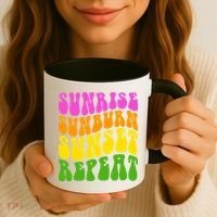 Sunrise Sunburn Sunset Repeat Retro Summer Coffee Mug thumb 3