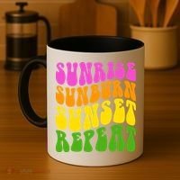 Sunrise Sunburn Sunset Repeat Retro Summer Coffee Mug thumb 4