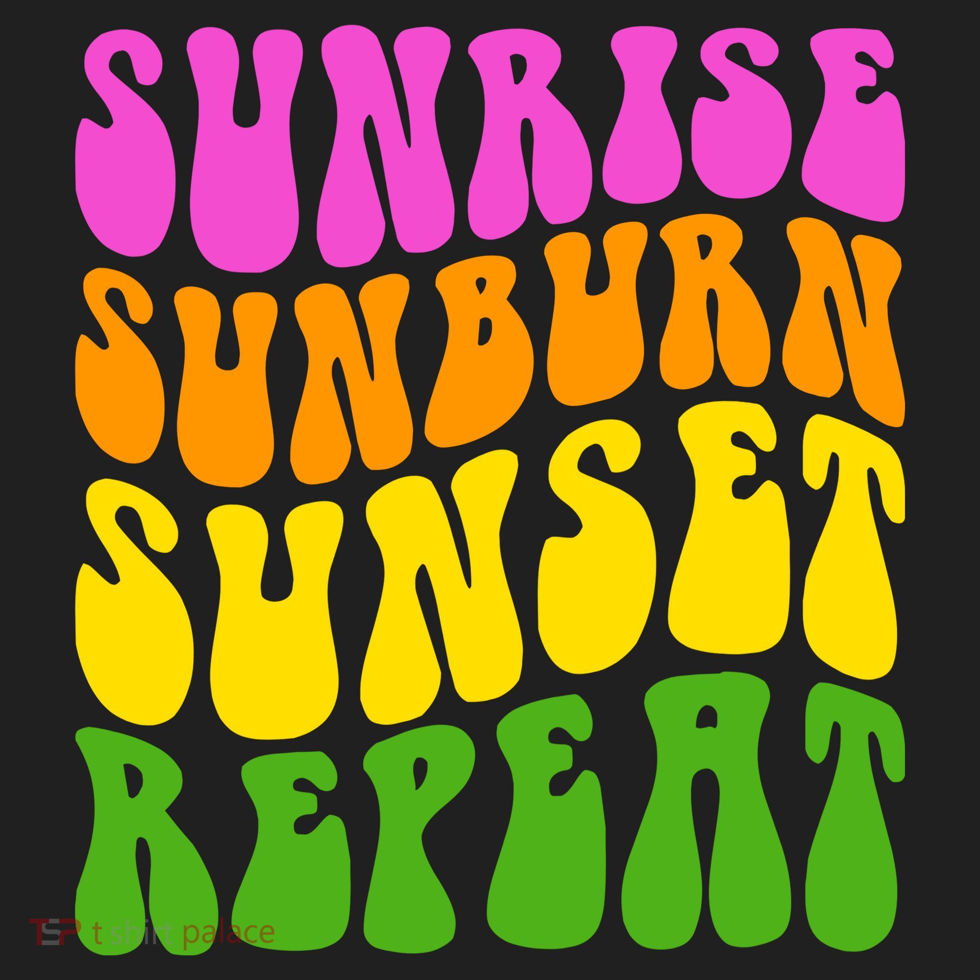 Sunrise Sunburn Sunset Repeat Retro Summer Tumbler
