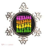 Sunrise Sunburn Sunset Repeat Retro Summer Ornament thumb 0