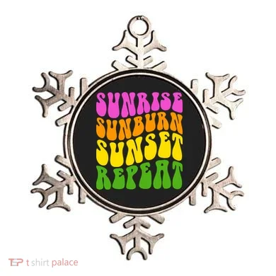 Sunrise Sunburn Sunset Repeat Retro Summer Ornament