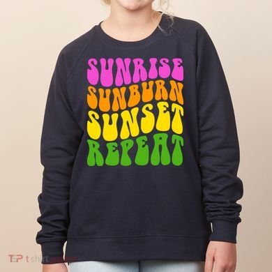 Sunrise Sunburn Sunset Repeat Retro Summer Women's Sweatshirt