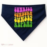 Sunrise Sunburn Sunset Repeat Retro Summer USA-Made Doggie Bandana thumb 0