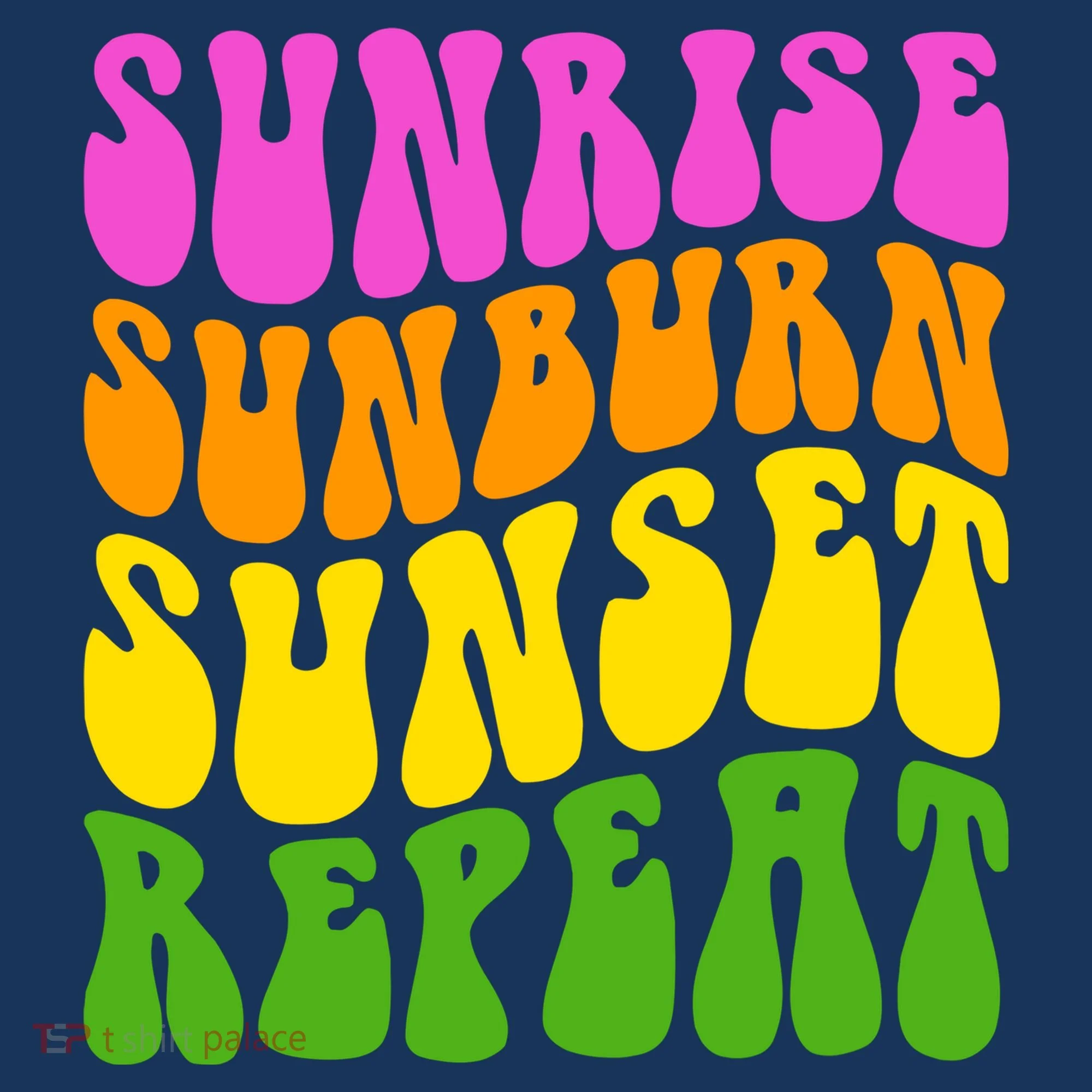 Sunrise Sunburn Sunset Repeat Retro Summer Apron
