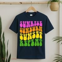 Sunrise Sunburn Sunset Repeat Retro Summer T-Shirt thumb 2