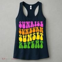 Sunrise Sunburn Sunset Repeat Retro Summer Women's Tank Top thumb 3