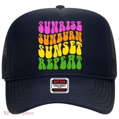 Sunrise Sunburn Sunset Repeat Retro Summer Hat
