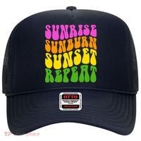 Sunrise Sunburn Sunset Repeat Retro Summer Hat thumb 0