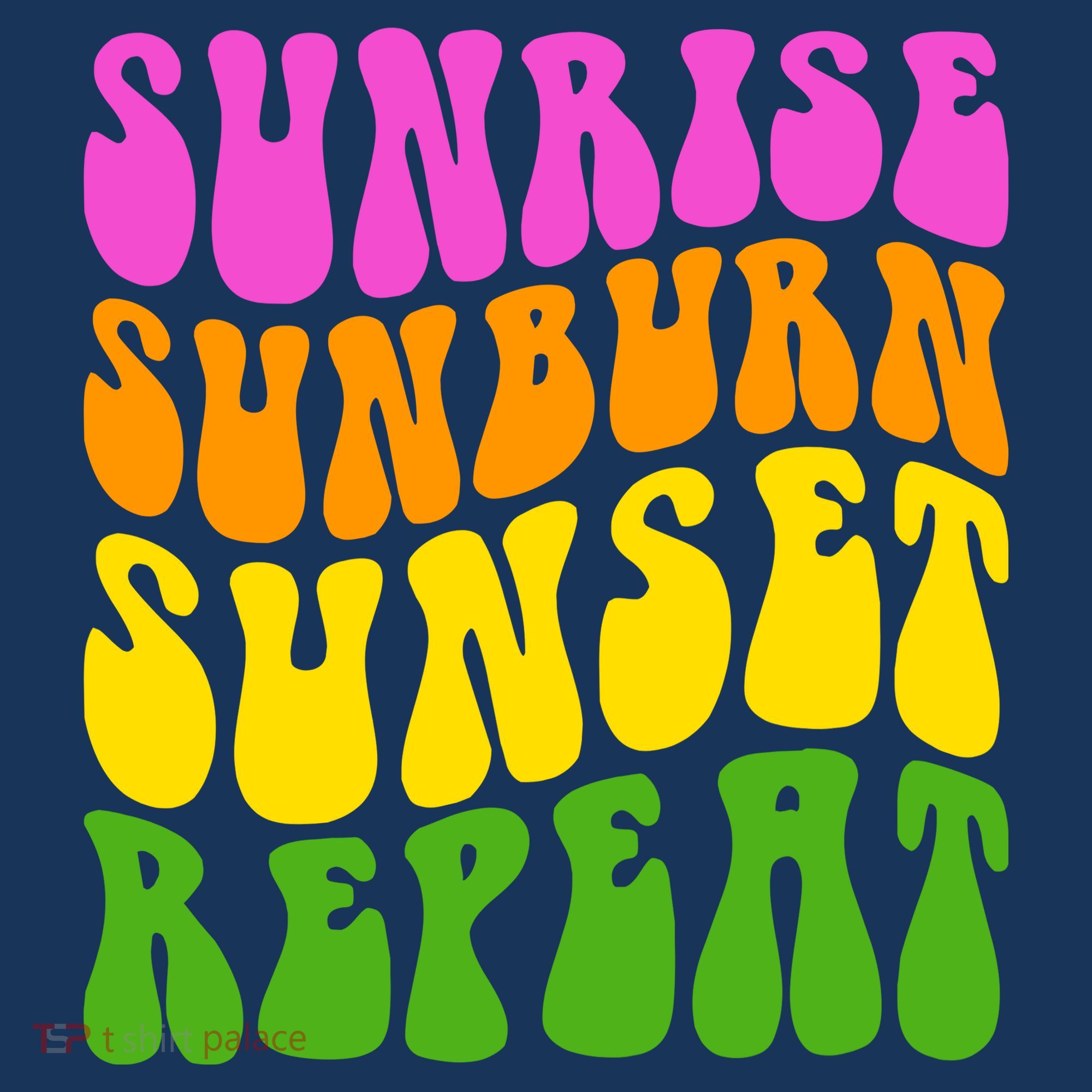 Sunrise Sunburn Sunset Repeat Retro Summer Hat