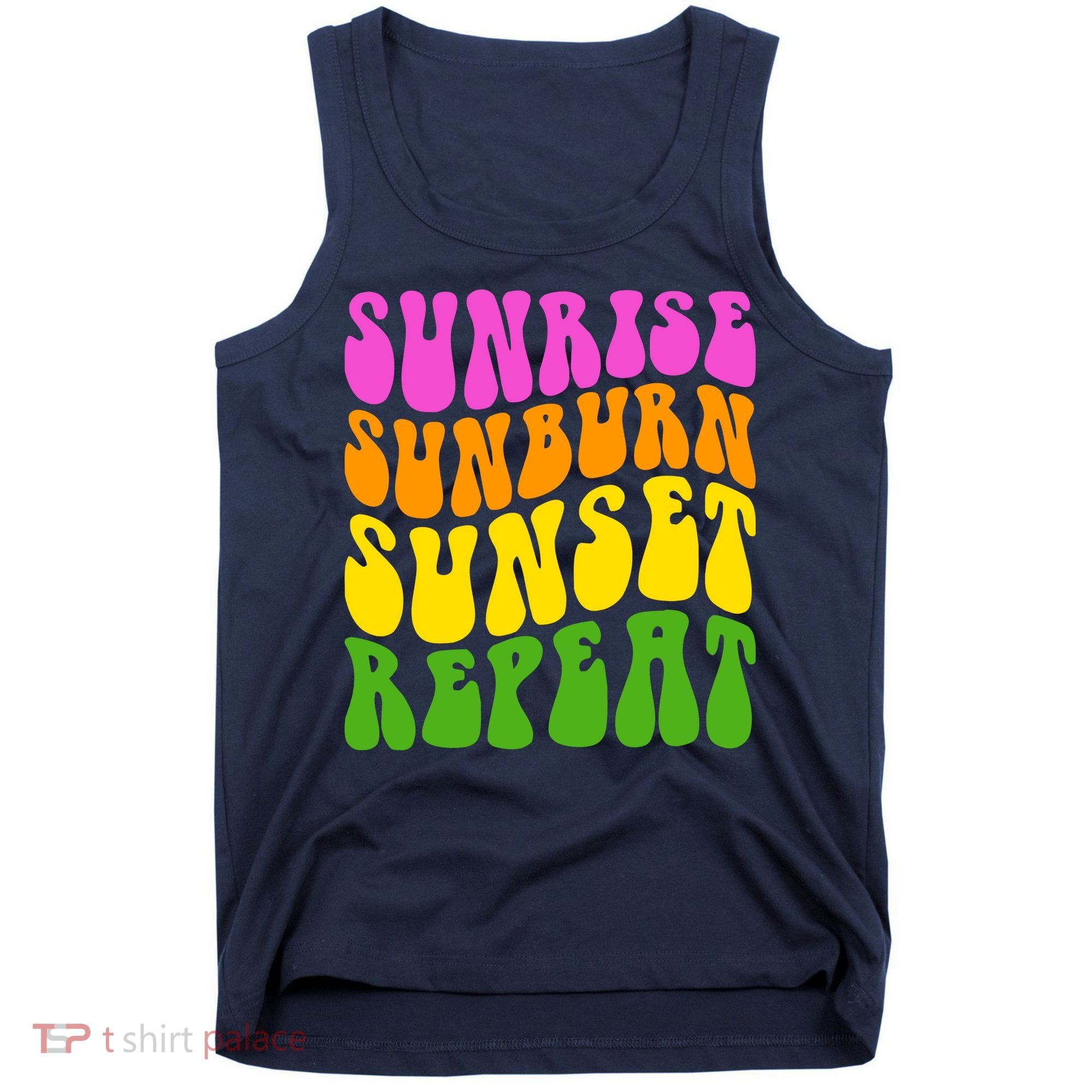 Sunrise Sunburn Sunset Repeat Retro Summer Tank Top
