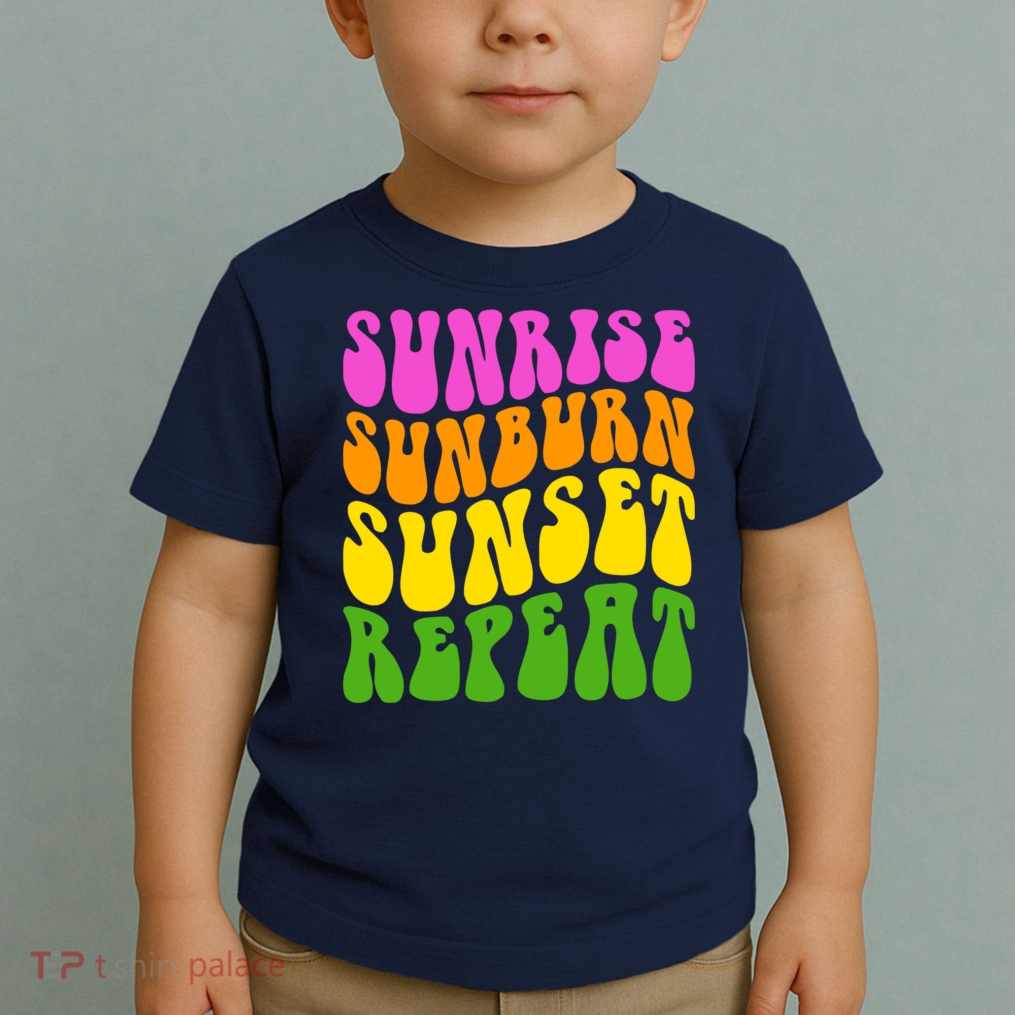 Sunrise Sunburn Sunset Repeat Retro Summer Toddler T-Shirt