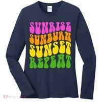 Sunrise Sunburn Sunset Repeat Retro Summer Women's Long Sleeve Shirt thumb 0