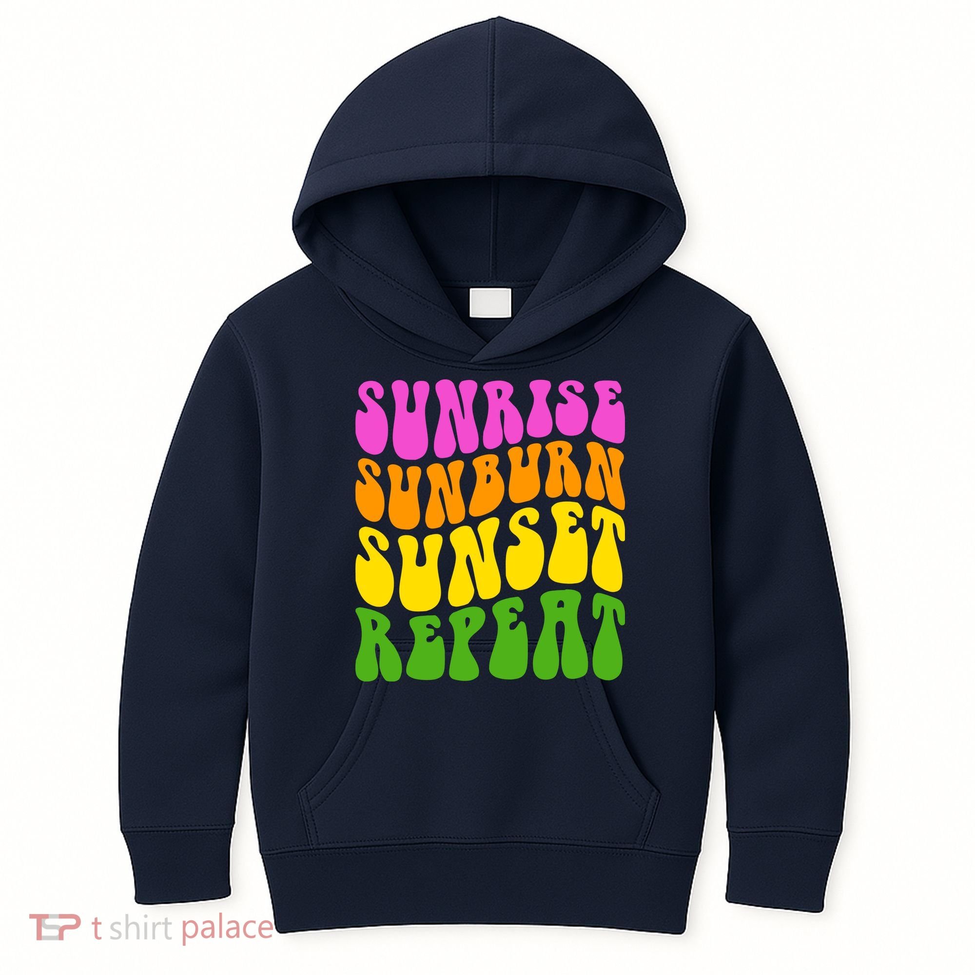 Sunrise Sunburn Sunset Repeat Retro Summer Kids Hoodie