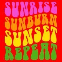 Sunrise Sunburn Sunset Repeat Retro Summer Santa Hat thumb 1