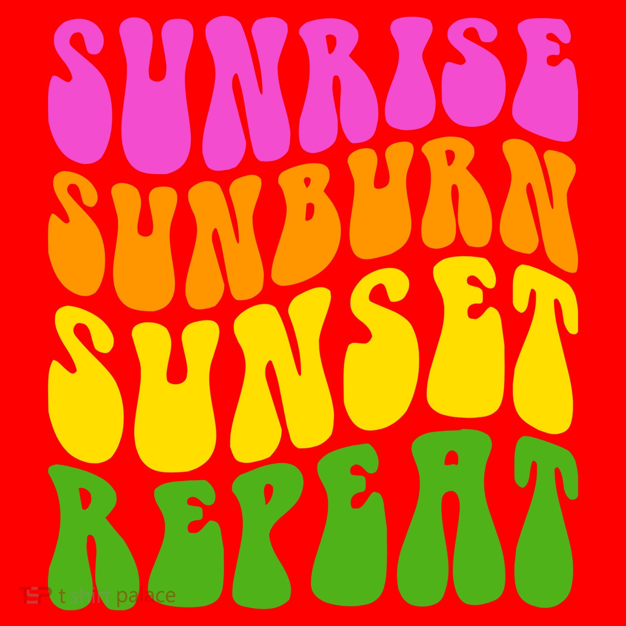 Sunrise Sunburn Sunset Repeat Retro Summer Santa Hat
