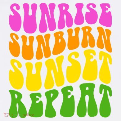 Sunrise Sunburn Sunset Repeat Retro Summer Garment-Dyed Sweatshirt