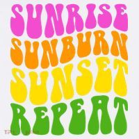Sunrise Sunburn Sunset Repeat Retro Summer Garment-Dyed Sweatshirt thumb 2