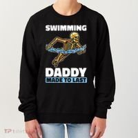 Swimming Skeleton Swim Pool Swimmer Fathers Day Dad Gift Women's Sweatshirt thumb 0