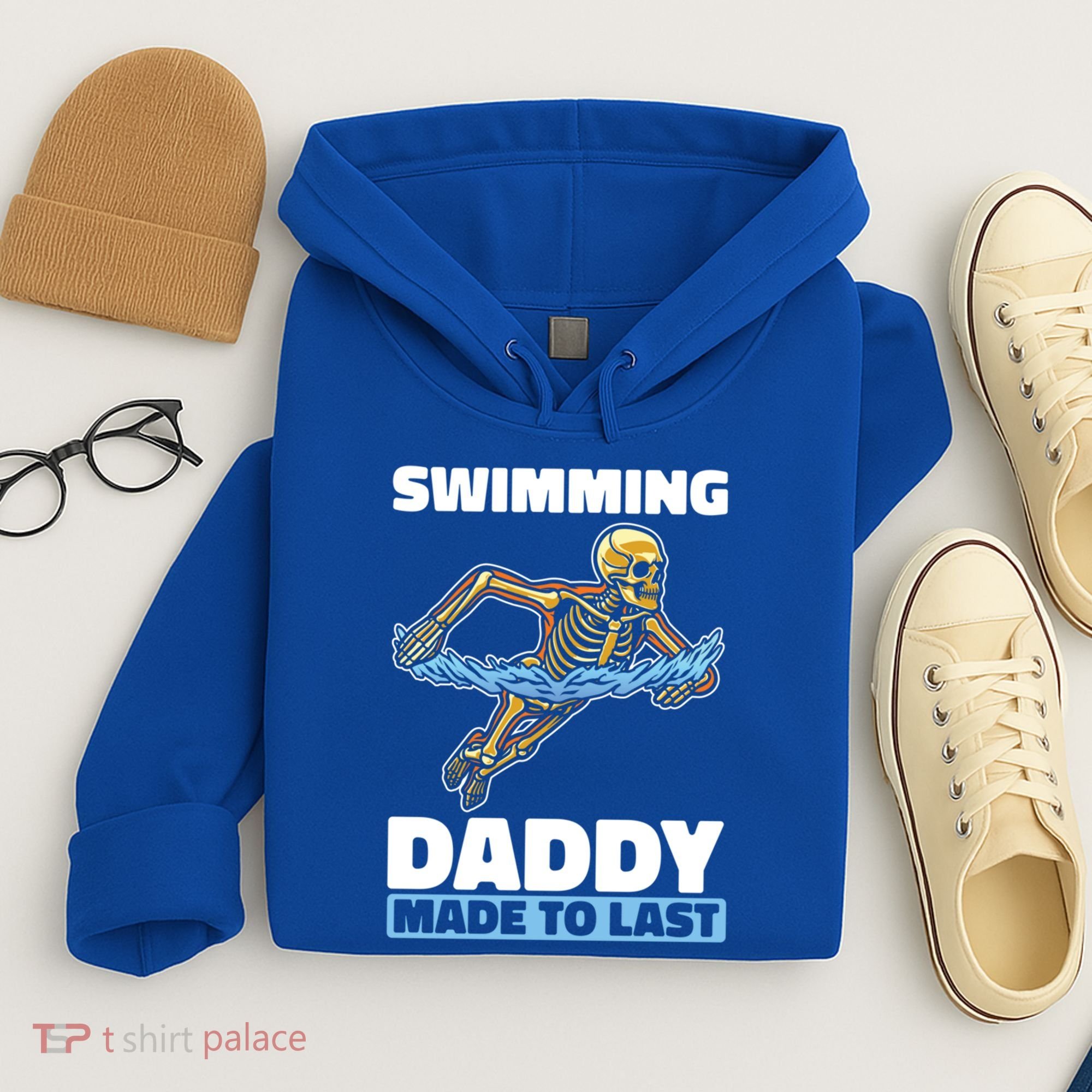 Swimming Skeleton Swim Pool Swimmer Fathers Day Dad Gift Hoodie