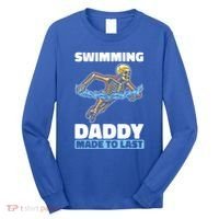 Swimming Skeleton Swim Pool Swimmer Fathers Day Dad Gift Long Sleeve Shirt thumb 0