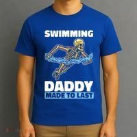 Swimming Skeleton Swim Pool Swimmer Fathers Day Dad Gift T-Shirt thumb 3