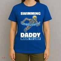 Swimming Skeleton Swim Pool Swimmer Fathers Day Dad Gift T-Shirt thumb 4