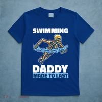 Swimming Skeleton Swim Pool Swimmer Fathers Day Dad Gift T-Shirt thumb 5