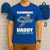 Swimming Skeleton Swim Pool Swimmer Fathers Day Dad Gift T-Shirt thumb 6