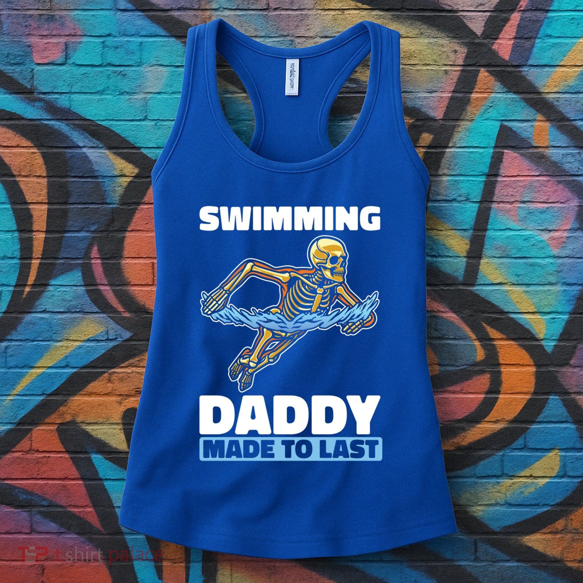 Swimming Skeleton Swim Pool Swimmer Fathers Day Dad Gift Women's Tank Top