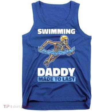 Swimming Skeleton Swim Pool Swimmer Fathers Day Dad Gift Tank Top