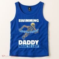 Swimming Skeleton Swim Pool Swimmer Fathers Day Dad Gift Tank Top thumb 2